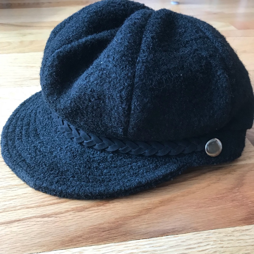 BDG Black Wool Captain’s Hat
